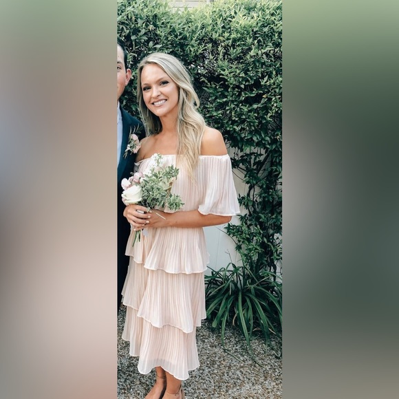 Blush dress off the shoulder - Picture 1 of 2